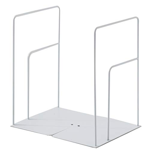 Minimalist Style Bookends Metal Adjustable Books Holder Stand Book Rack Desk Bookend - Rectangle, White - color: Rectangle, White