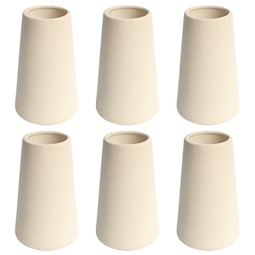 YANLING 6 Pack Light Yellow Vase for Flowers, 6 inch Modern Ceramic Vases for Pampas Grass Simple Shelf Vase Decor, Boho Vases for Home Decor, Vases for Wedding Dinner Table Party Office - color: Style E