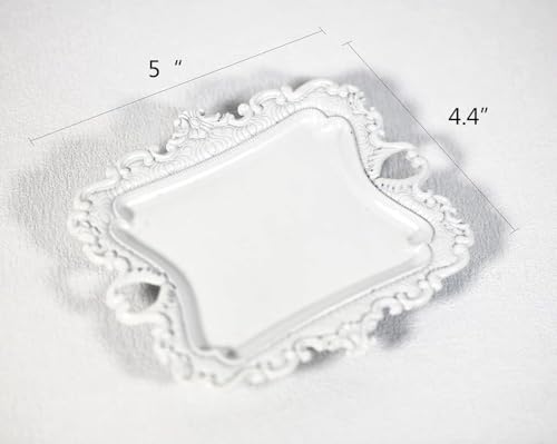 Funly mee Antique Trinket Dish Vintage Jewelry Tray, Ring Holder (White, S) - color: White, size: Small