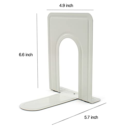 Book Ends, Metal BookEnds Heavy Duty bookend (White 5 Pair) - color: White, size: 5 Pair