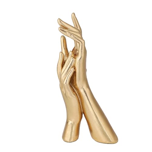 Golden Hands Sculpture Elegant Resin Home Decor Hands Statues Versatile Love Ornament,Perfect for Bedroom, Office Desktop, Cabinets,Wedding (Golden Hands) - color: Golden Hands