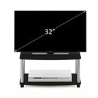 Furinno Turn-N-Tube No Tools 2-Tier Elevated TV Stand, Stainless Steel Tubes, Americano/Chrome, 13191AMSS - color: Americano/Chrome, size: 2-Tier