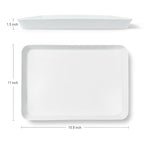 greenandlife 4 Pcs 16" x 11" Large Serving Trays for Party Supplies, Plastic Platters for Serving Food, Unbreakable Reusable Trays for Snack, Fruit, Cookies, Desserts in Kitchen, BPA Free, White - color: White