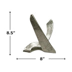 Bergamo Art 9 Inch Tall Decorative Handmade Aluminum Abstract Sculpture - color: Nickel