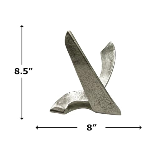 Bergamo Art 9 Inch Tall Decorative Handmade Aluminum Abstract Sculpture - color: Nickel