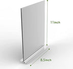 KOOLDE Acrylic Sign Holder 8.5x11 Inches 2 Pack T Shape Desktop Display Stand Vertical Double Sided Clear Table Menu Flyer Holder for Restaurants, Office, Shop, Wedding - color: 2 pack