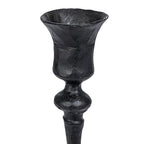 Creative Co-Op Tall Decorative Hand-Forged Metal Taper Holder, Black - size: 4" Round x 20"H