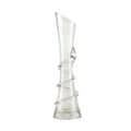 9.7 Inch Spiral Glass Vase with Angled Neck Handblown Minimalist Bud Vase for Modern Home Table Decor