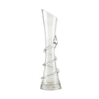 9.7 Inch Spiral Glass Vase with Angled Neck Handblown Minimalist Bud Vase for Modern Home Table Decor