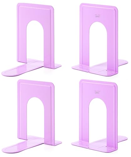 Mr. Pen- Book Ends, 4 Pack, Purple, Heavy Duty Metal Bookends for Shelves, Book Holders for Shelves, Metal Bookends - color: Purple, size: 4 Pack