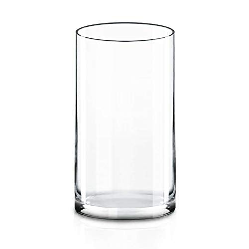 CYS EXCEL (H:12" D:6") Large Cylinder Clear Glass Vase for Wide Bouquet Flower Vase Centerpieces Display Hurricane Floating Candle Holder - size: H-12" D-6"