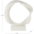 Deco 79 Polystone Abstract Decorative Sculpture Textured Open Wave Home Decor Statue with Elevated Base, Accent Figurine 22" x 6" x 22", White - size: 22" x 6" x 22"