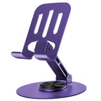 Universal Metal Cell Phone Stand, Multi-Angel Adjustable 360° Rotation Non-Slip Metal Phone Stand Compatible with iPhone 17 16 Pro Max and All Smartphones (Purple) - color: Purple