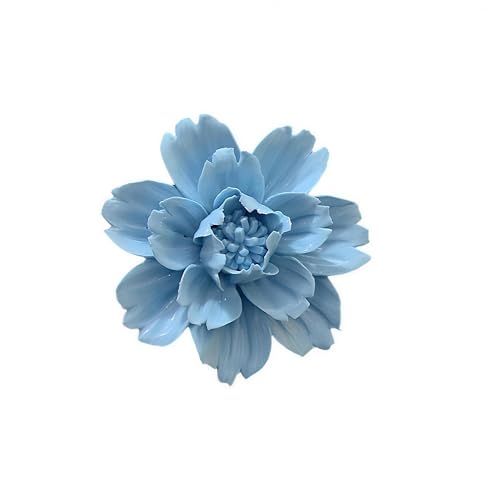 CEUYGT Ceramic Flower Wall Decor 3D Wall Hanging Home Decor Living Room Blue Peony 2.8" - color: Blue, size: 2.8 inches