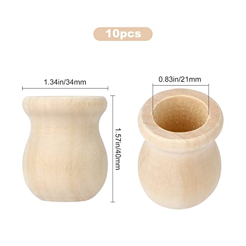 GORGECRAFT 1.5 Inch 10pcs Unfinished Wood Candle Cups Blank Candle Holders Wooden Candlesticks 4/5 Inch Hole Classics Flower Container for Hand Painting Crafts Home Wedding Decorations (Pack of 2) - size: 1.57x1.34inch,0.8inch (Pack of 2)
