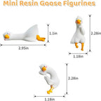 Mini Resin Goose Figurines, 3PCS Cute Goose Figurines for Computer Monitor, Car Dashboard, Office Desk, Stress Relief & Anxiety Relief Gifts, Funny Desk Buddy, Cool Desk Accessories