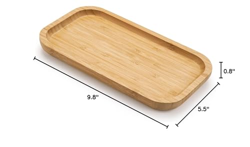 Bamboo Vanity Tray, Bathroom Counter Tray, Toilet Tank Tray, Bathroom Tray for Organizing and Home Decor, 9.8 x 5.5 x 0.8 inch - size: 9.8" x 5.5" x 0.8"