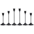UNICRAFTALE 6Pcs 3 Sizes Candlestick Holders Black Taper Candles Holder for Candlesticks Aluminum Wedding Candlesticks Metal Retro Candles Holders for Christmas Candlelight Dinner 10-16cm