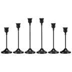 UNICRAFTALE 6Pcs 3 Sizes Candlestick Holders Black Taper Candles Holder for Candlesticks Aluminum Wedding Candlesticks Metal Retro Candles Holders for Christmas Candlelight Dinner 10-16cm