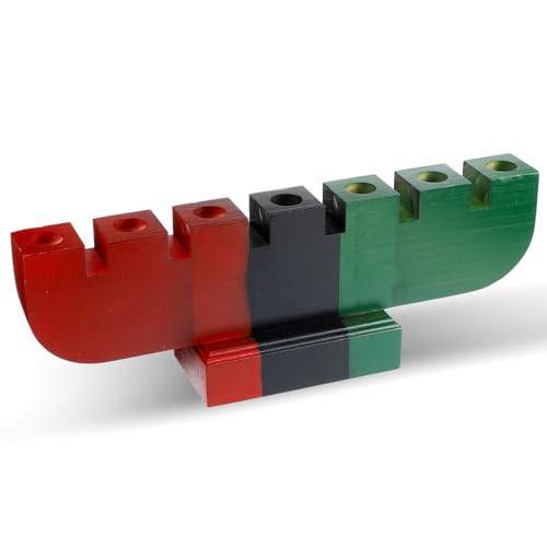 Sliner Kwanzaa Kinara Wooden Candle Holder Handmade Wood Tapers Candles Holders Africa Table Ceterpiece Taper Candlesticks Holders for Home Celebration Kwanzaa Party Decor(Mixed Color) - color: Mixed Color