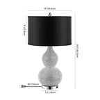 SAFAVIEH Lighting Collection Nicole Silver/Black Shade Beaded 25-inch Table Lamp Set of 2 with USB Charging Port (LED Bulbs Included) - color: Silver - with USB