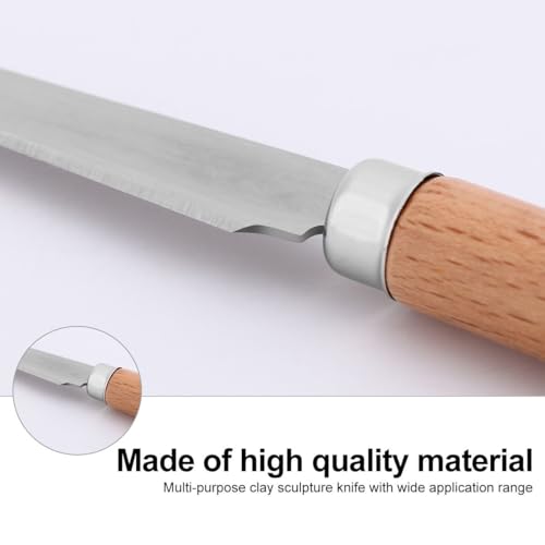 COHEALI 6Pcs Pottery Sculpting Tools Set - Professional Clay Carving Knives with Stainless Steel Blades - Detailing & Trimming Tool for Ceramics, Polymer Clay, DIY Modeling & Woodworking