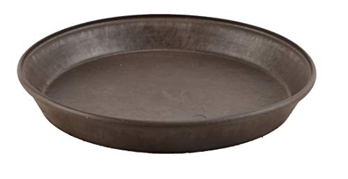 PSW Pot Collection AP35C 14-inch Plastic/Stone/Wood Composite Plant Saucer Drip Tray – No Drainage Hole (Drillable), Indoor/Outer Water Tray, Chocolate - color: Chocolate, size: 14-Inch