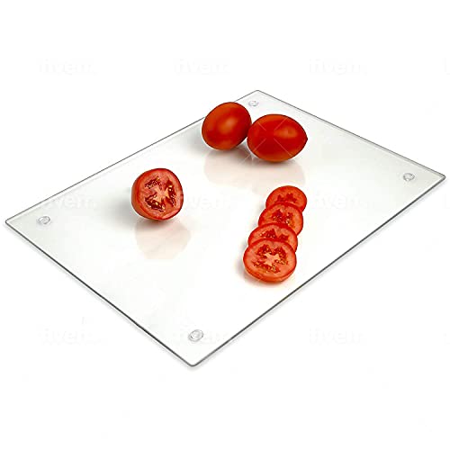 Tempered Glass Cutting Board – Long Lasting Clear Glass – Scratch Resistant, Heat Resistant, Shatter Resistant, Dishwasher Safe. 14 X 18 Inch - size: 14"L x 18"W