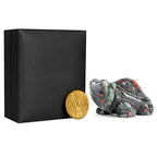 Crystal Turtle Figurines 2" Africa Blood Stone Healing Pocket Gemstone Sculpture Hand Carved Tortoise Statue for Home Office Decor, Paperweight