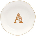 Ceramic Jewelry Tray Initial Ring Dish Personalized A-Monogrammed Engagement Wedding Gifts,Decorative Jewelry Holder for Friends,Sister,Birthday Mother's Day Christmas for Women,Ceramic White - style: A