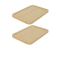 2 Pack Bamboo Vanity Tray, Bathroom Counter Tray Natural Wooden Decorative Tray Kitchen, Shower, Dining Table Vanity,10×6.9 Inch - size: 10" x 6.9" x 1.2"