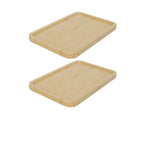 2 Pack Bamboo Vanity Tray, Bathroom Counter Tray Natural Wooden Decorative Tray Kitchen, Shower, Dining Table Vanity,10×6.9 Inch - size: 10" x 6.9" x 1.2"