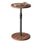 Adjustable End Table, Small Round Side Table, Drink Table for Small Spaces, Pedestal Nightstand for Living Room, Bedroom, Sofa Couch, Brown ET-010BR - color: Brown