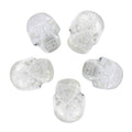 mookaitedecor 1 Inch Rock Quartz Crystal Skull Sculpture Set of 5, Hand Carved Gemstone Statue Figurine Collectible Healing Reiki - color: Clear