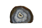 Nature's Decorations Agate Geode Bookends with Rubber Bumpers Premium Quality 3 to 5 lbs Set of Non-Skid Book Stopper for Books, Shelves, Office, Home Decor (Undyed Natural Stone)