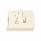 Oirlv Microfiber Jewelry Pendant Display Tray Jewelry Necklace Organizer Display Tray(Beige) - color: Necklaces P13408