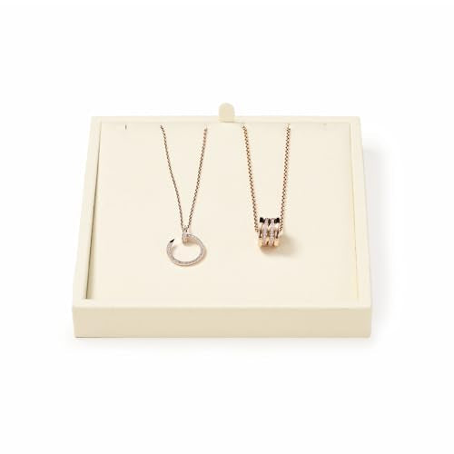 Oirlv Microfiber Jewelry Pendant Display Tray Jewelry Necklace Organizer Display Tray(Beige) - color: Necklaces P13408