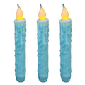 CVHOMEDECO. Real Wax Hand Dipped Battery Operated LED Timer Taper Candles Rustic Primitive Flameless Lights Decor, 6-3/4 Inch, Teal, 3 PCS in a Package - color: Teal 3 Pcs