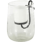 Deco 79 Glass Decorative Candle Holder Candle Stand with Black Metal Accents, Candlestick Holder 6" x 6" x 9", Clear - size: 6" x 6" x 9"