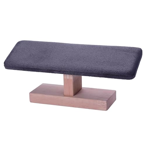 Wooden Watches Display tower Base Watch Necklace Bracelet Organizer Rack Bangle Scrunchie Headband Showcase tower (Dark Grey Suede, Flat single-layer) - color: Flat Suede Dark Gray