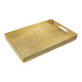 MAONAME Gold Decorative Tray with Handles, Foil Serving Tray for Ottoman, Rectangular Coffee Trays for Living Room, Bathroom, 11.8" L x 8" W x 1.6" H - size: 11.8" x 8.7" x 1.6"
