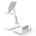 Cell Phone Stand, Adjustable Angle and Height Cell Phone Holder for Desk, Foldable and Portable, Anti-Slip Silicone Pad, Compatible with All Mobile Phones and 4-8 Inch Devices, White - color: White