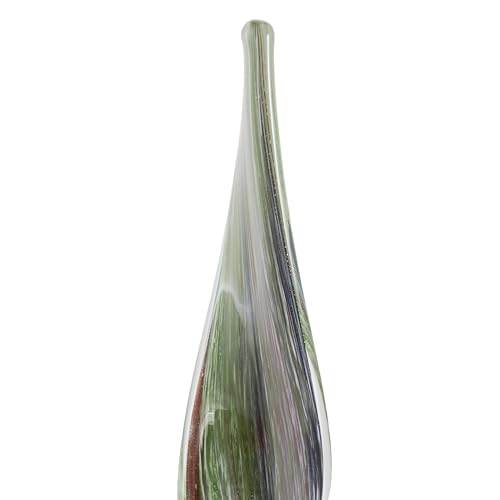 Deco 79 Glass Abstract Decorative Sculpture Swirl Home Decor Statue with Clear Base, Accent Figurine 4" x 4" x 17", Multi Colored - color: Multi Colored, size: 4" x 4" x 17"