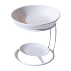 Qianly Ceramic Essential Oil Burner with Metal Frame, Ideal for Bedroom, Living Room Or Office, White - color: White