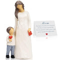 kullder Mother and Son Figurines Statues, Mom Gifts from Son, Mother of The Groom Gift, Mothers Day, Christmas, Birthday Gifts for Mom, Boy & Moms Sculptures, Memorial Gift for Loss of Child - color: Mother and Son Figurines