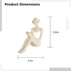 Nordic Style Abstract Resin Sculptures, Minimalist Art for Living Room & Weddings, Beige/Gray, Various Poses