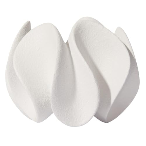 DN DECONATION Abstract Home Decor Living Room Coffee Table Decor, Modern White Textured Art Statue, Resin Sculpture for Bookshelf Desk Bedroom Office Wedding Gift for Men