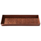 HF by LT Kilim Pattern Metal Boot Tray, 30 x 13 inches, Antique Copper Finish - color: Kilim Pattern, Antique Copper Finish