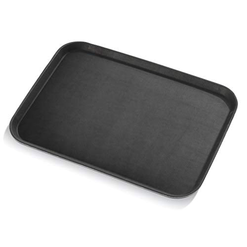 New Star Foodservice Restaurant Grade Non-Slip Tray, Plastic, Rubber Lined, Rectangular (Black, 16-Inch x 22-Inch) - color: Black, size: 16-Inch x 22-Inch