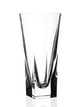 Barski Vase - Crystal Glass - 10" Height - for Flowers - Round Top - Square Bottom - Made in Europe